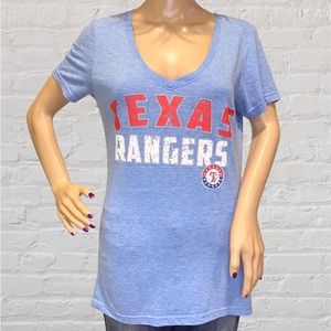 Touch by Alyssa Milano MLB Texas Rangers V-Neck Tee Shirt T-Shirt Size Medium
